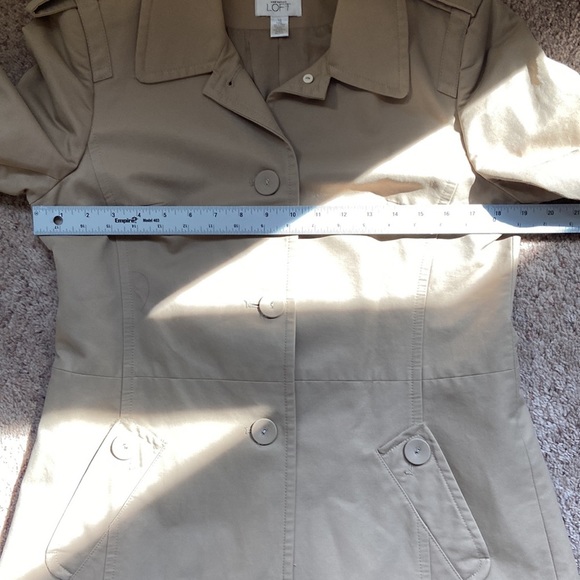 Ann Taylor Loft Women’s Trench Rain Coat Beige Size M Water resistant. Fall Coat - Picture 16 of 17
